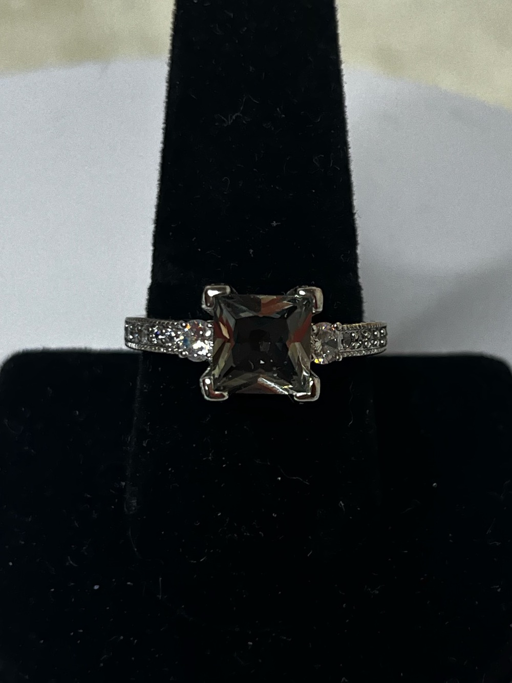 Bomb Party Grey Spinel & White Topaz Ring